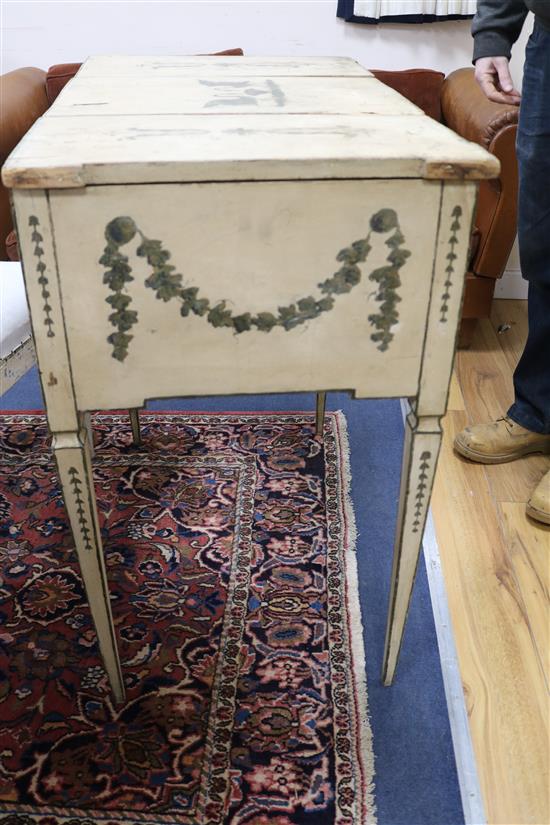 A French painted dressing table, 19th century W.81cm
